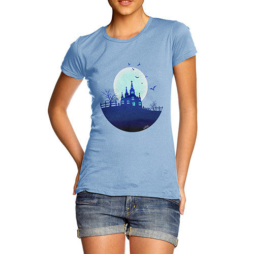Women's Haunted Mansion On the Hill T-Shirt