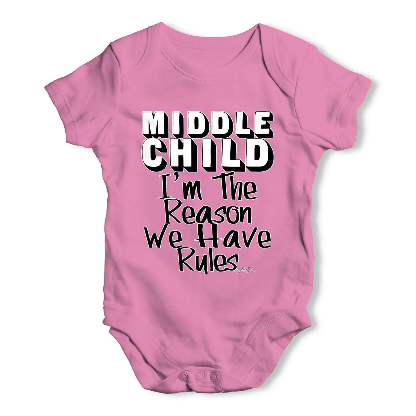 Middle Child The Reason We Have Rules Baby Grow Bodysuit