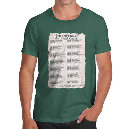 Men's Prime Ministers Of England Since 1721 T-Shirt