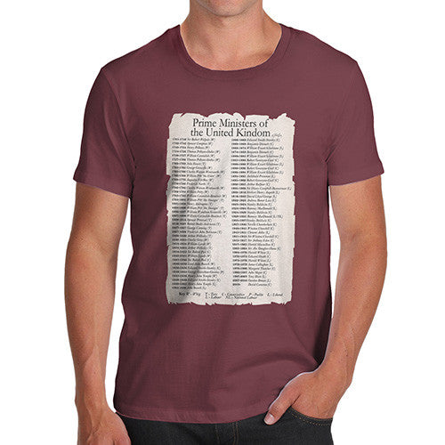 Men's Prime Ministers Of England Since 1721 T-Shirt