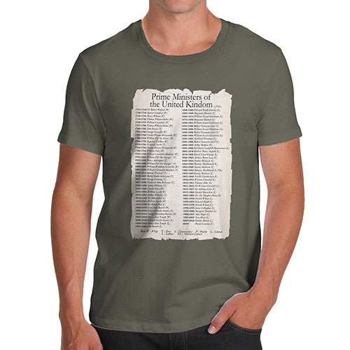 Men's Prime Ministers Of England Since 1721 T-Shirt