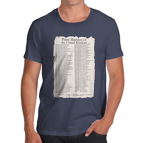 Men's Prime Ministers Of England Since 1721 T-Shirt