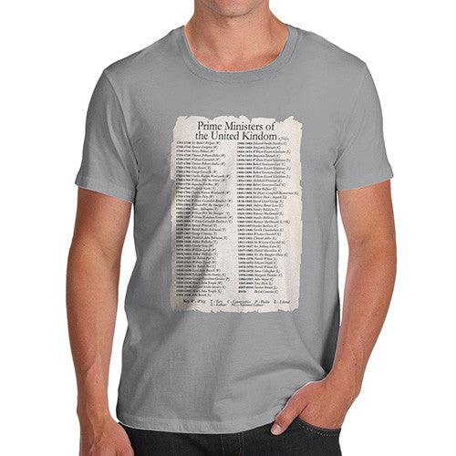 Men's Prime Ministers Of England Since 1721 T-Shirt