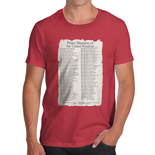 Men's Prime Ministers Of England Since 1721 T-Shirt
