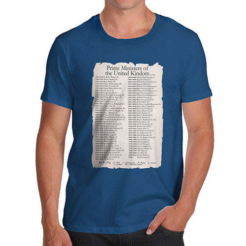 Men's Prime Ministers Of England Since 1721 T-Shirt