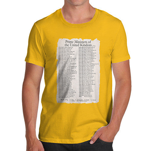 Men's Prime Ministers Of England Since 1721 T-Shirt