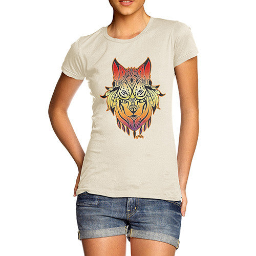 Women's Tribal Wolf head T-Shirt