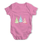 Festive Snowflake Christmas Trees Baby Grow Bodysuit