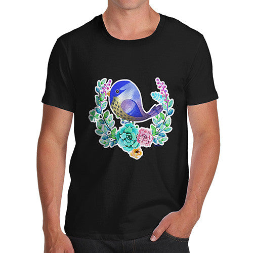 Men's Zentangle Pop Art Starling Bird T-Shirt