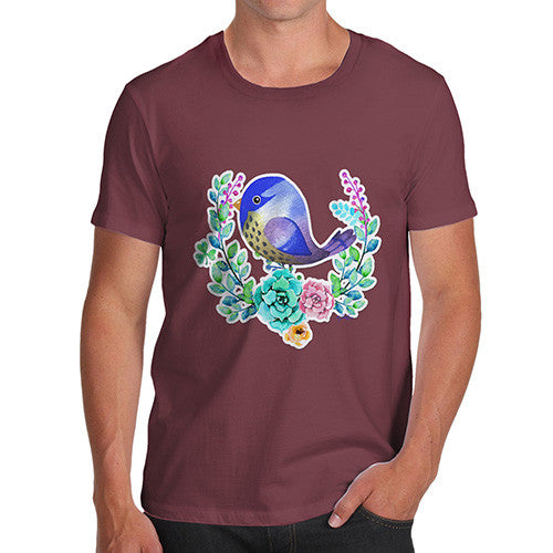 Men's Zentangle Pop Art Starling Bird T-Shirt