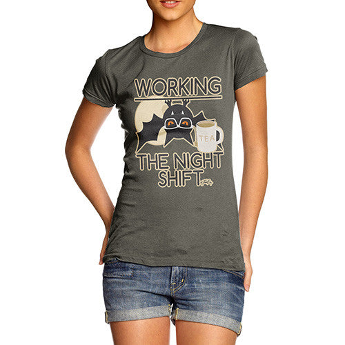 Women's Funny Bat Working The Night Shift T-Shirt