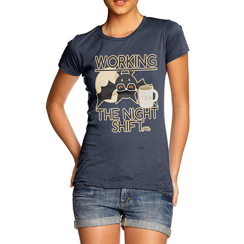 Women's Funny Bat Working The Night Shift T-Shirt