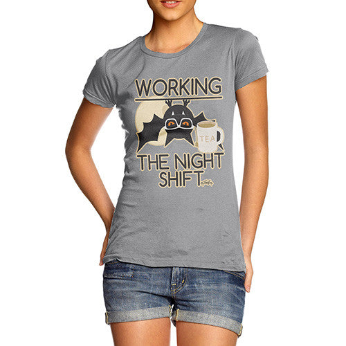Women's Funny Bat Working The Night Shift T-Shirt