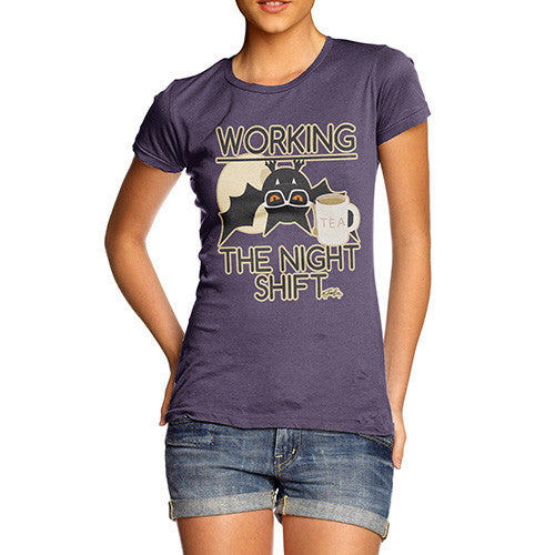 Women's Funny Bat Working The Night Shift T-Shirt
