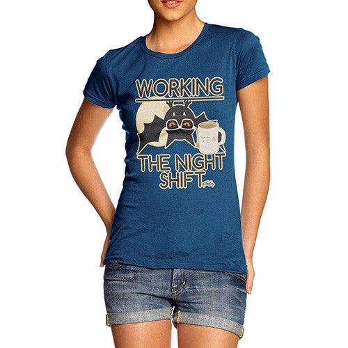 Women's Funny Bat Working The Night Shift T-Shirt