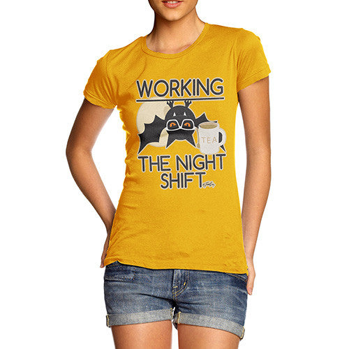 Women's Funny Bat Working The Night Shift T-Shirt