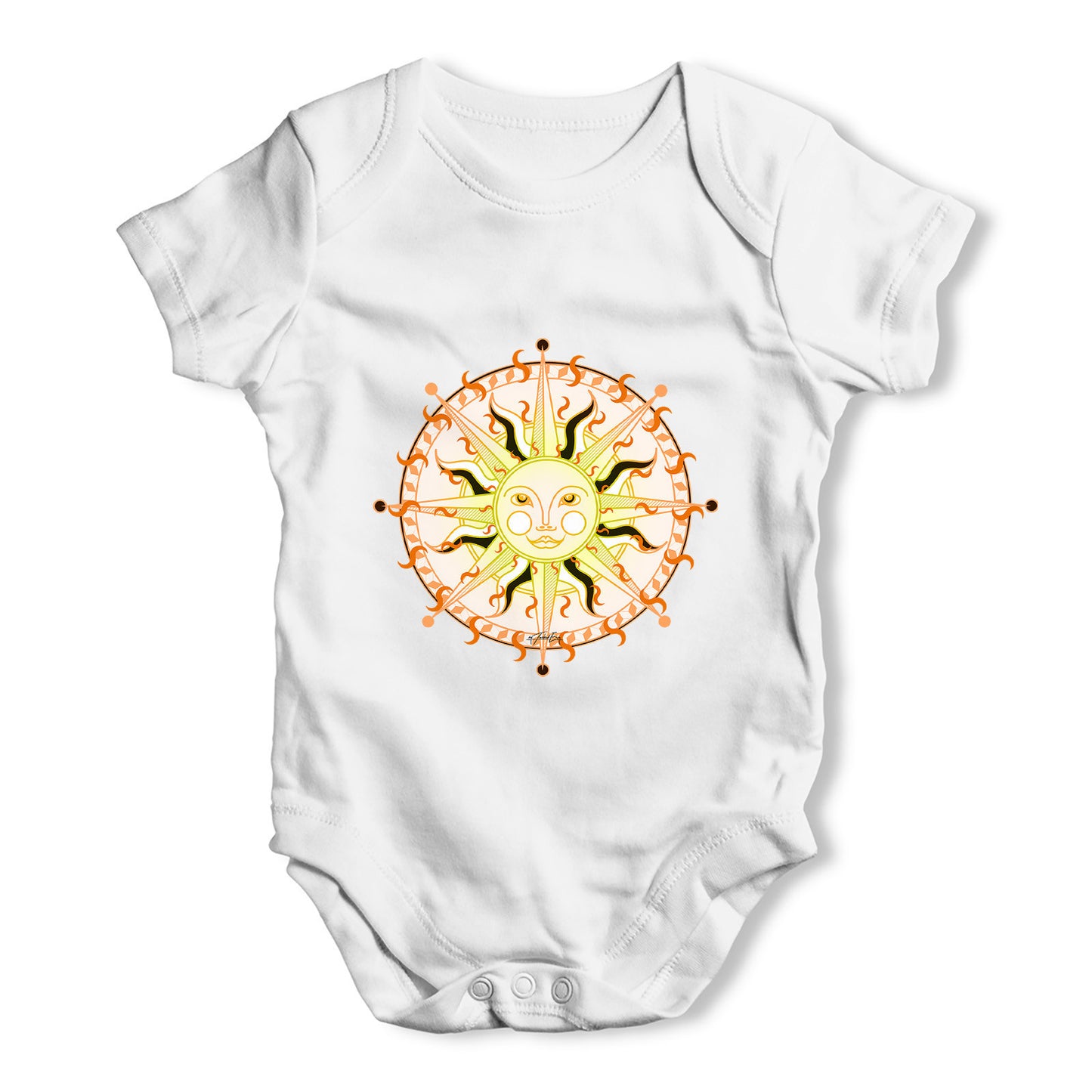 Celestial Sun Face Baby Grow Bodysuit