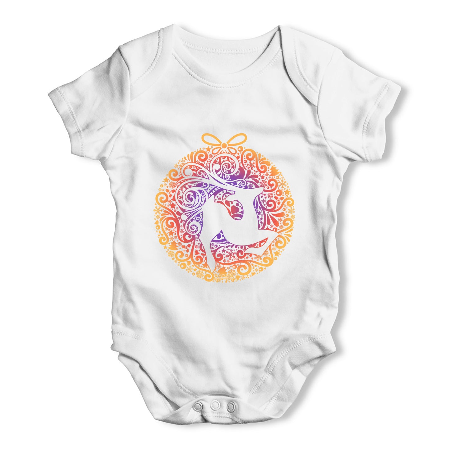Oh Deer Swirly Deer Baby Grow Bodysuit