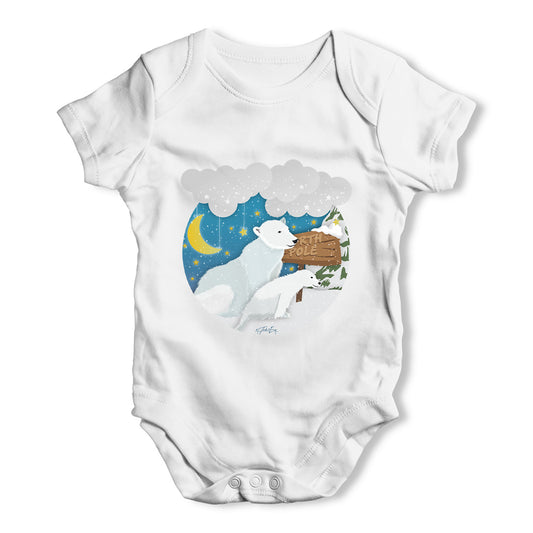 Polar Bear At The North Pole Baby Grow Bodysuit