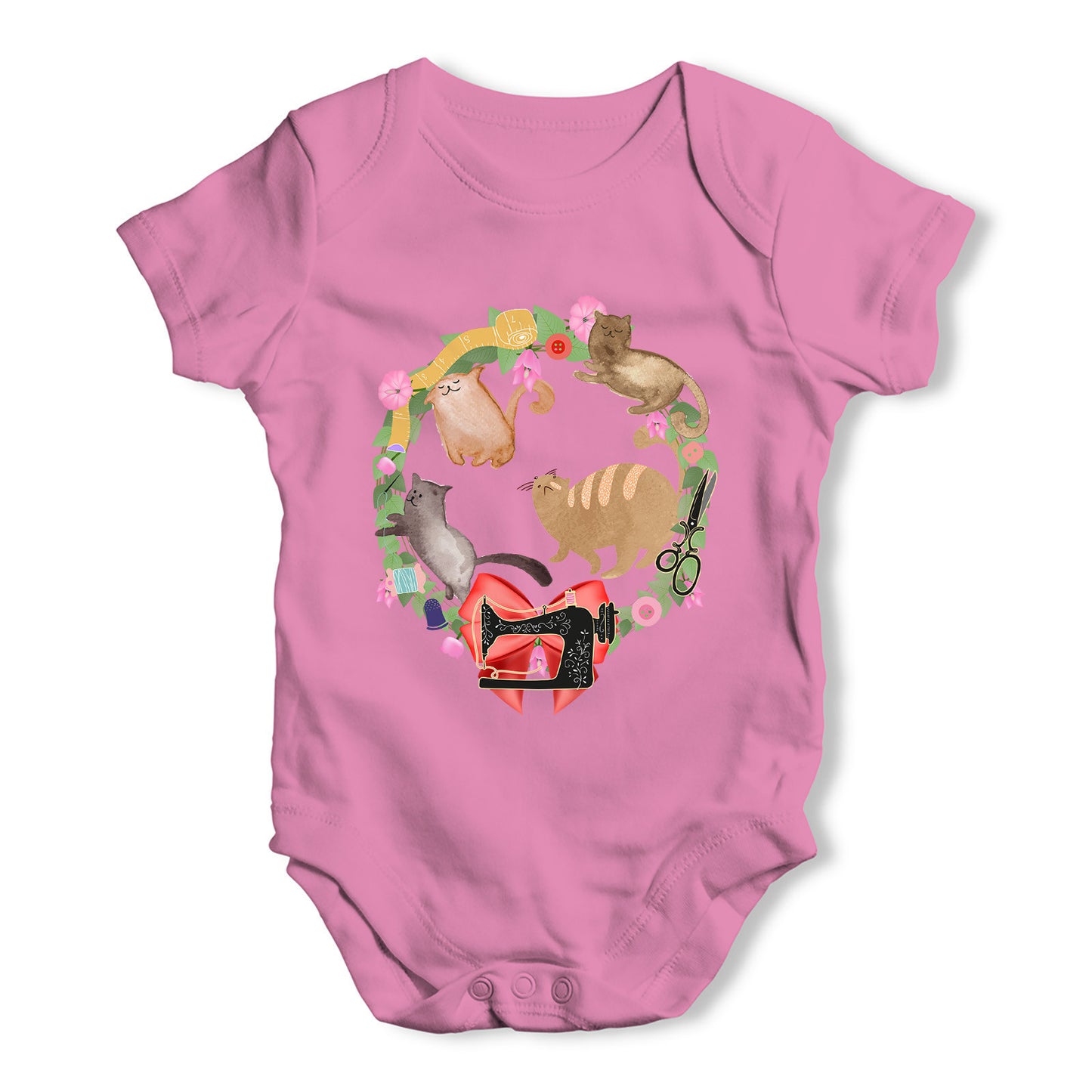 Sewing Cats Baby Grow Bodysuit