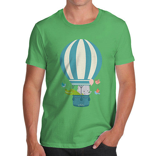 Men's Animals In Hot Air Balloon T-Shirt
