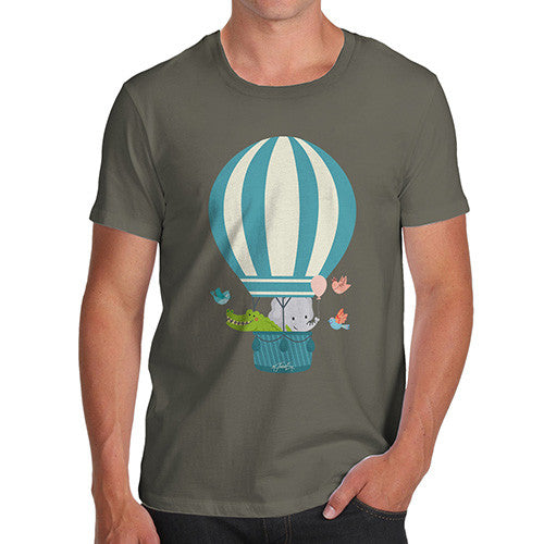 Men's Animals In Hot Air Balloon T-Shirt