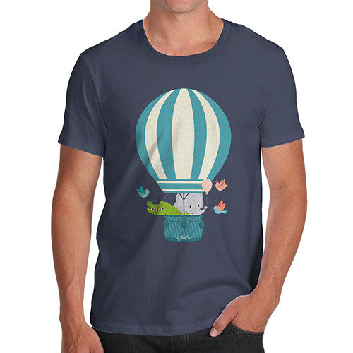 Men's Animals In Hot Air Balloon T-Shirt