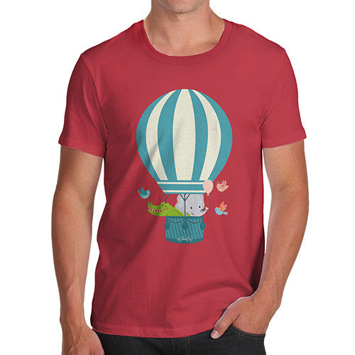 Men's Animals In Hot Air Balloon T-Shirt