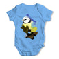 Watercolour Pixel Blue Tit Bird Baby Grow Bodysuit