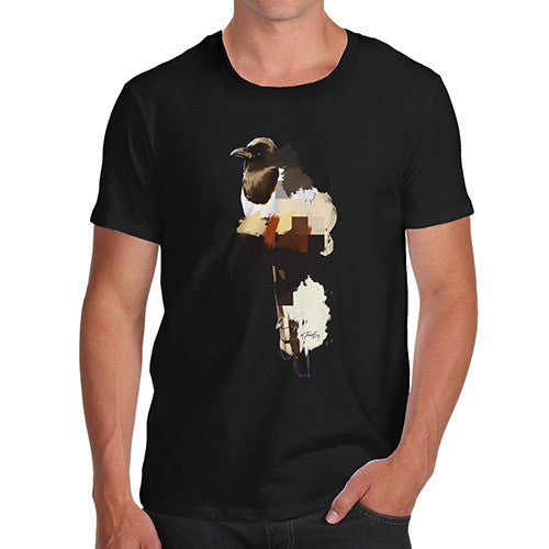 Men's Watercolour Pixel Magpie T-Shirt