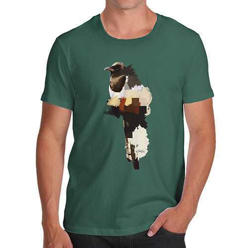 Men's Watercolour Pixel Magpie T-Shirt