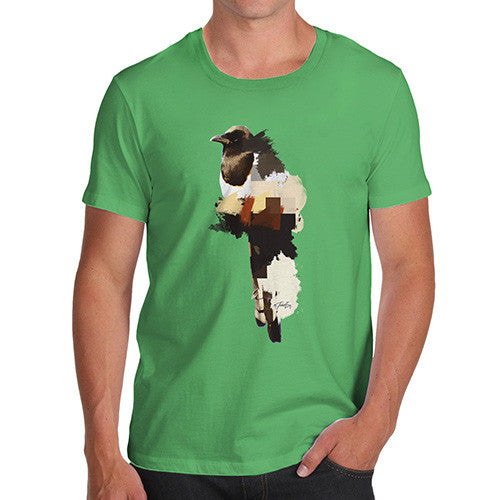 Men's Watercolour Pixel Magpie T-Shirt