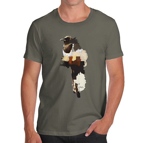 Men's Watercolour Pixel Magpie T-Shirt
