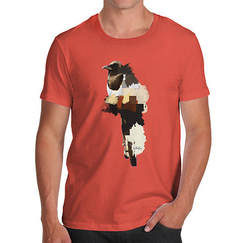 Men's Watercolour Pixel Magpie T-Shirt