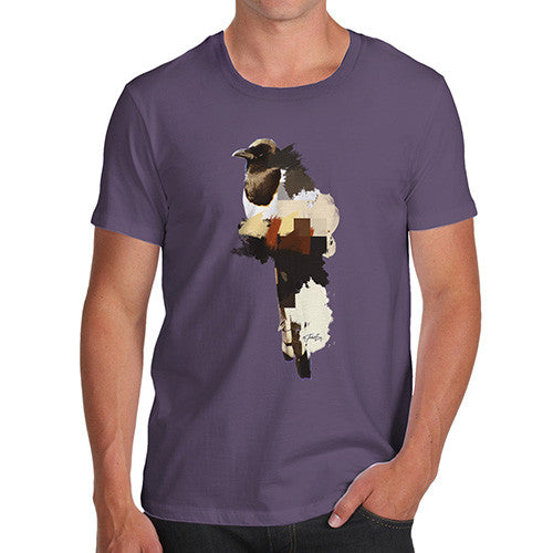Men's Watercolour Pixel Magpie T-Shirt