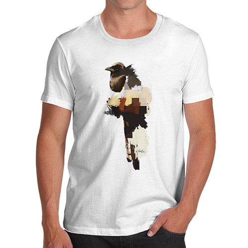 Men's Watercolour Pixel Magpie T-Shirt