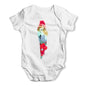 Watercolour Pixel McCaw Parrot Baby Grow Bodysuit