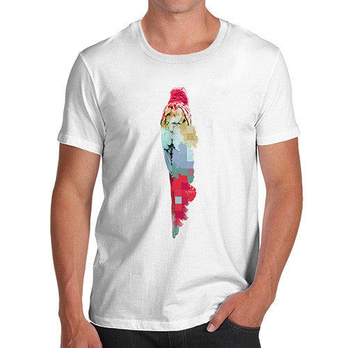 Men's Watercolour Pixel McCaw Parrot T-Shirt