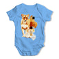 Watercolour Pixel Lion Baby Grow Bodysuit