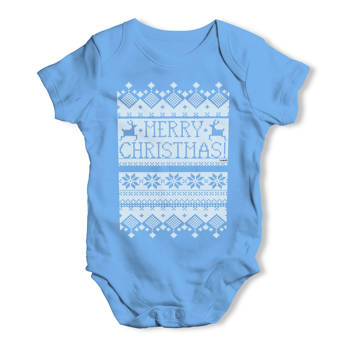 Merry Christmas Ugly Christmas Sweater Baby Grow Bodysuit