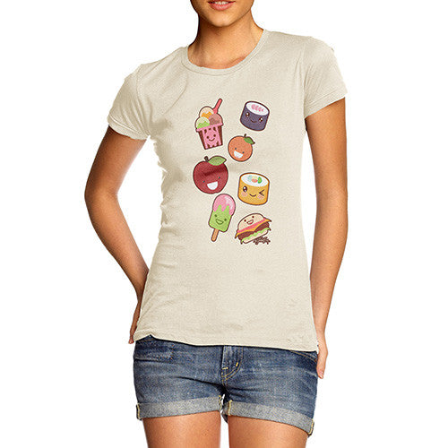 Women's Kawaii Japanese Sweets & Treats Emoji T-Shirt