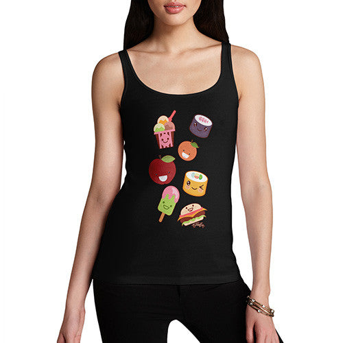 Women's Kawaii Japanese Sweets & Treats Emoji Tank Top