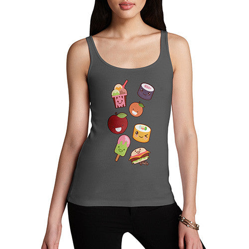 Women's Kawaii Japanese Sweets & Treats Emoji Tank Top