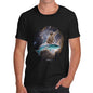 Men's Cat Riding A Shark In Space T-Shirt