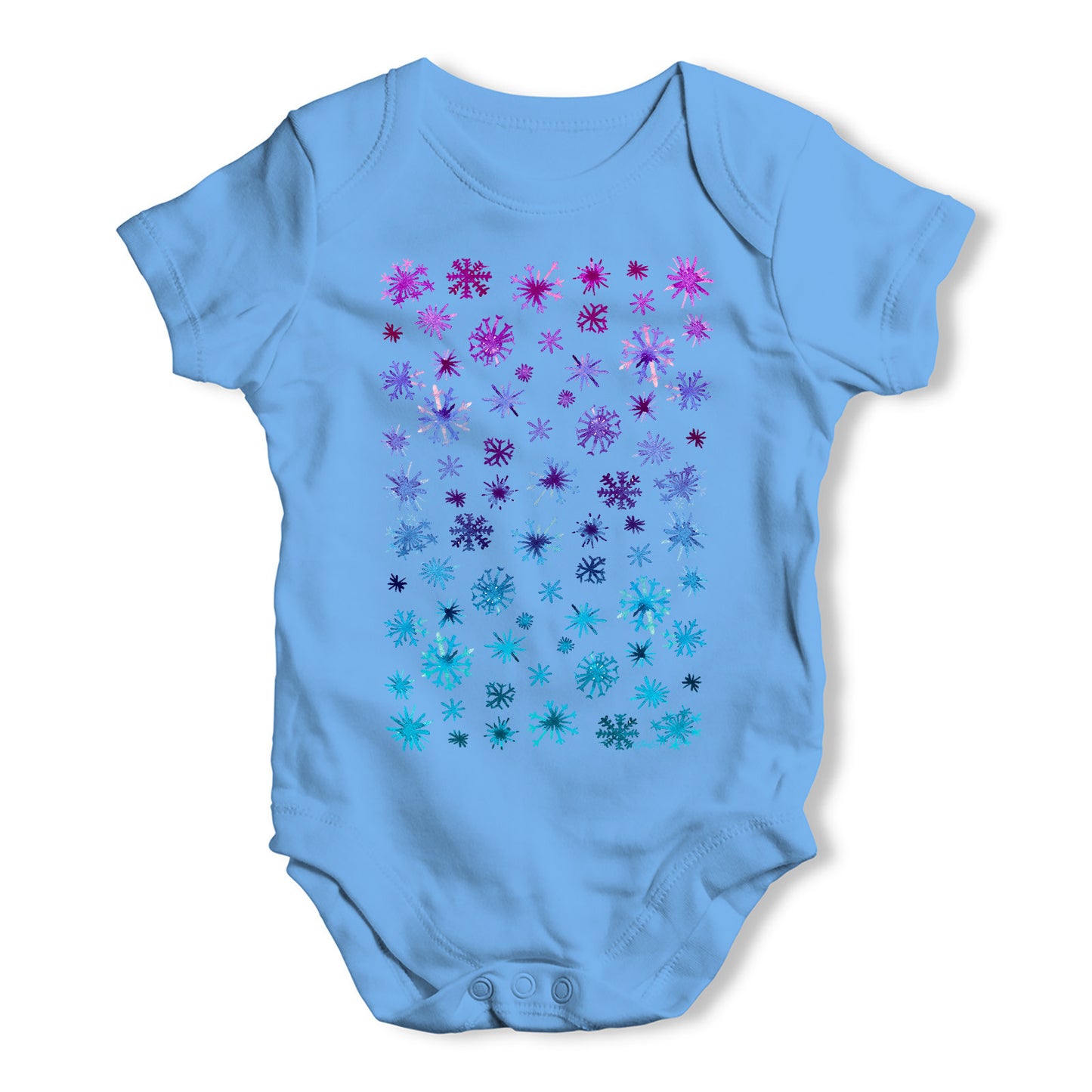 Ombre Snowflakes Baby Grow Bodysuit