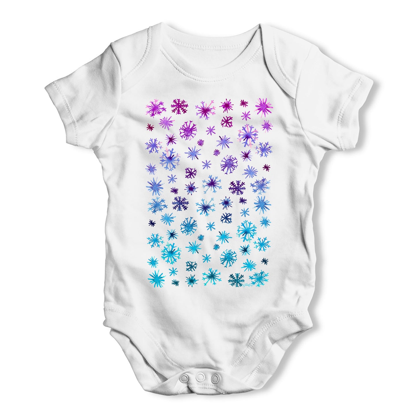 Ombre Snowflakes Baby Grow Bodysuit