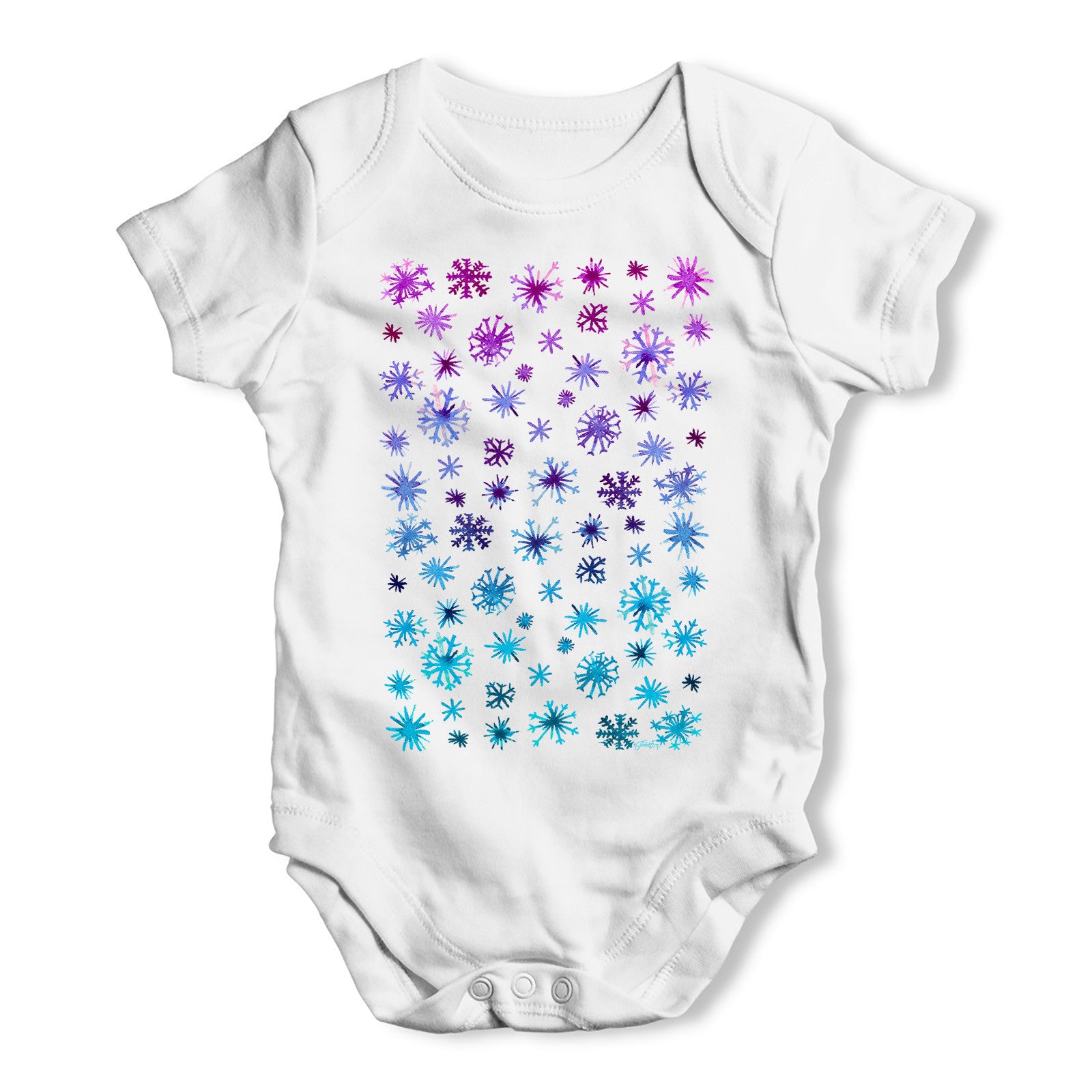Ombre Snowflakes Baby Grow Bodysuit