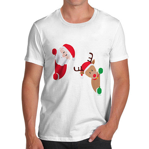 Men's Santa & Rudolph Peekaboo T-Shirt