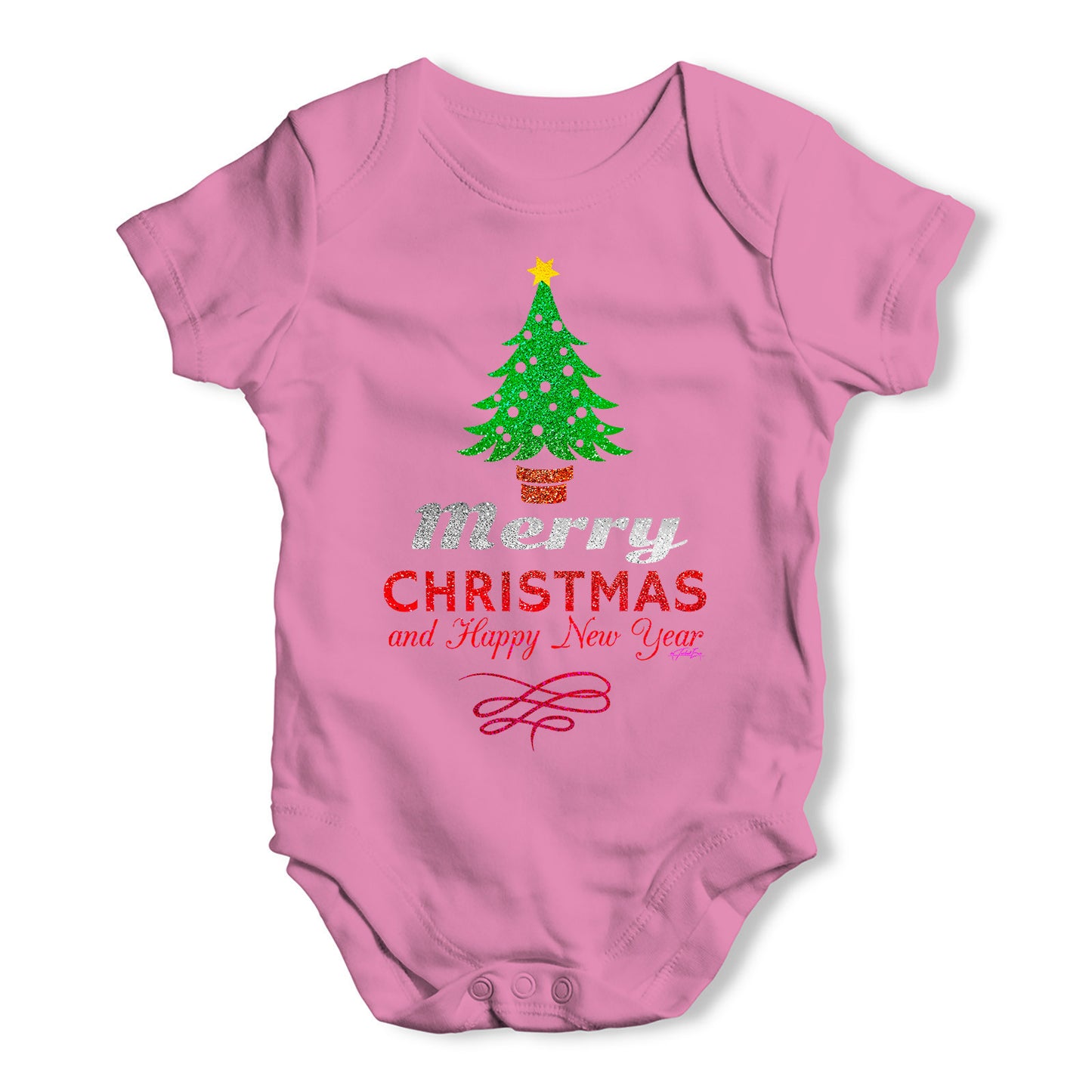 Merry Christmas & A Happy New Year Baby Grow Bodysuit