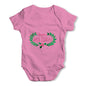 Happy Holidays Glitter Holly Baby Grow Bodysuit